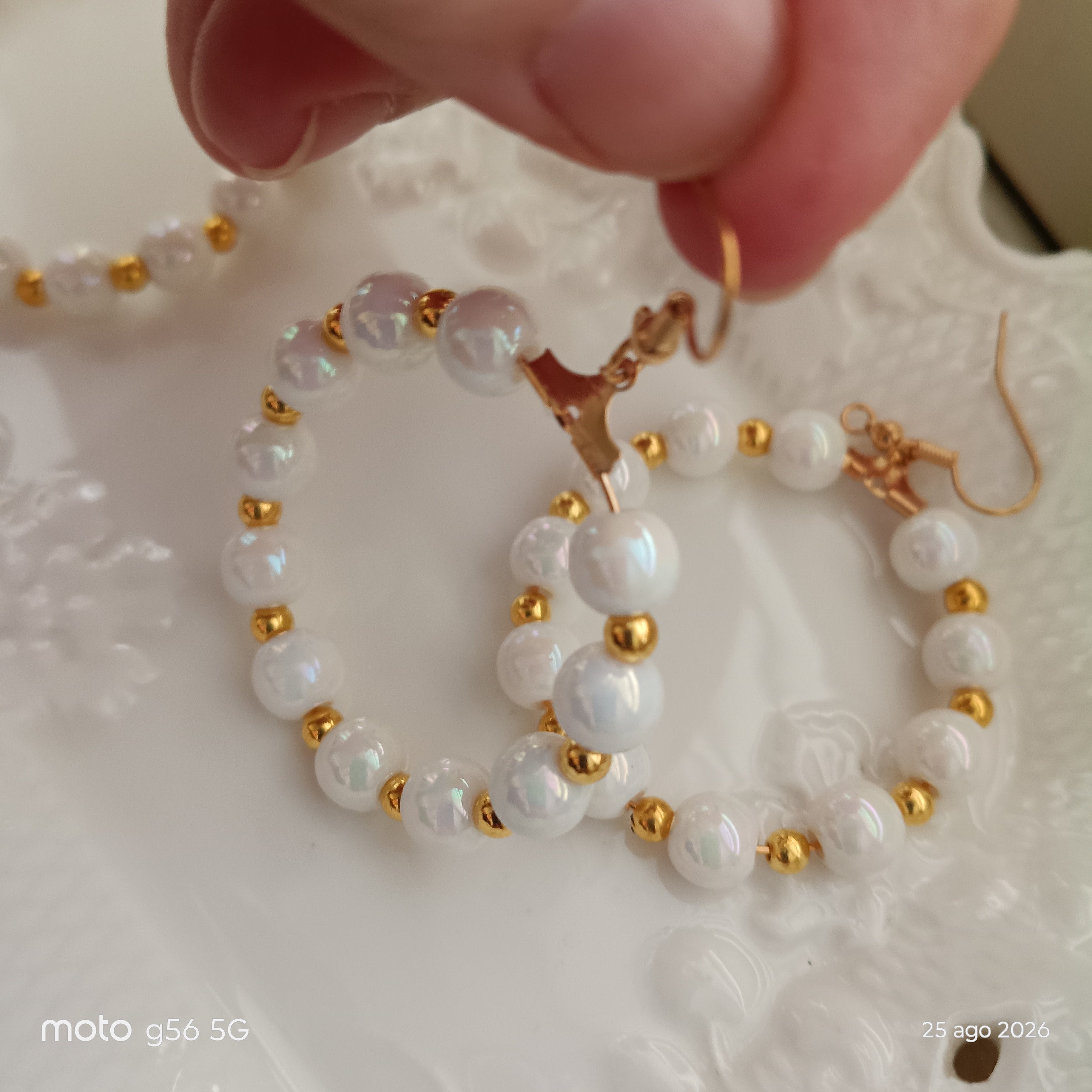 Elegante Set Orecchini e bracciale artigianali