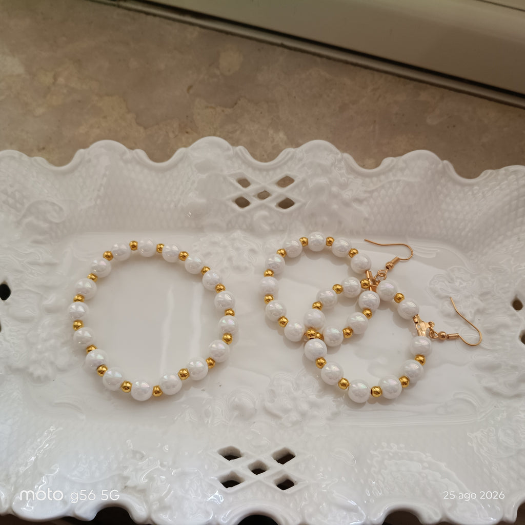 Elegante Set Orecchini e bracciale artigianali